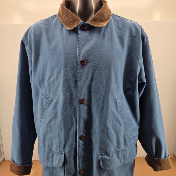 Vintage LL Bean Men’s XXL Blue Button Front Barn Chore Field Hunting Jacket - Picture 1 of 16